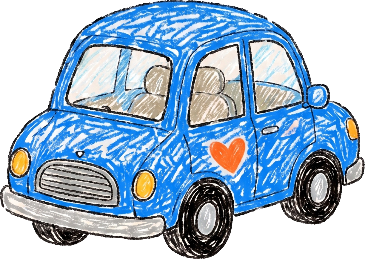 Cute Blue Car