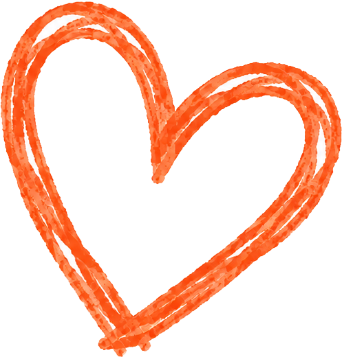 Top Left Orange Heart