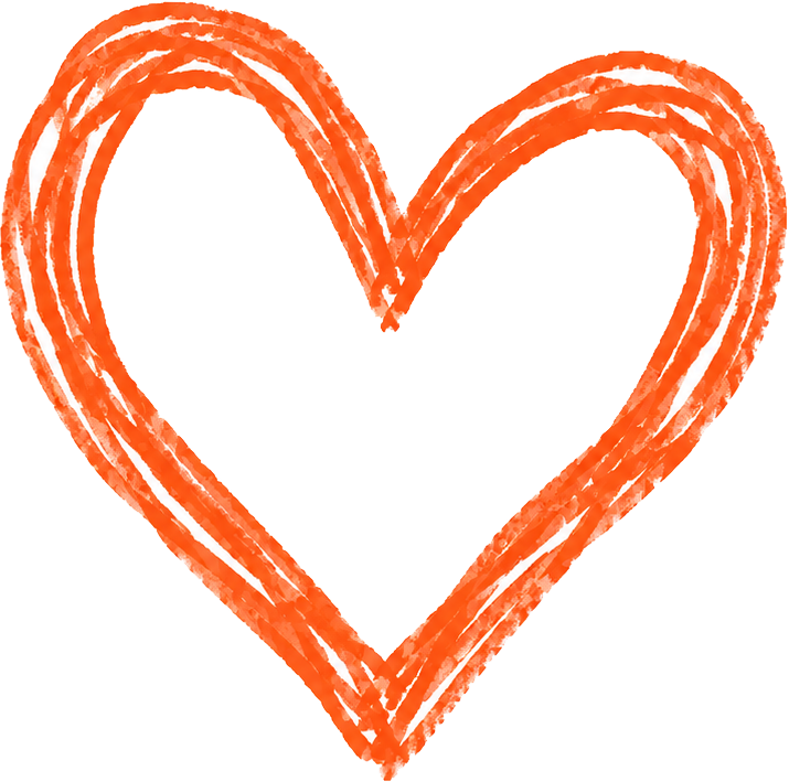 Mid Right Orange Heart