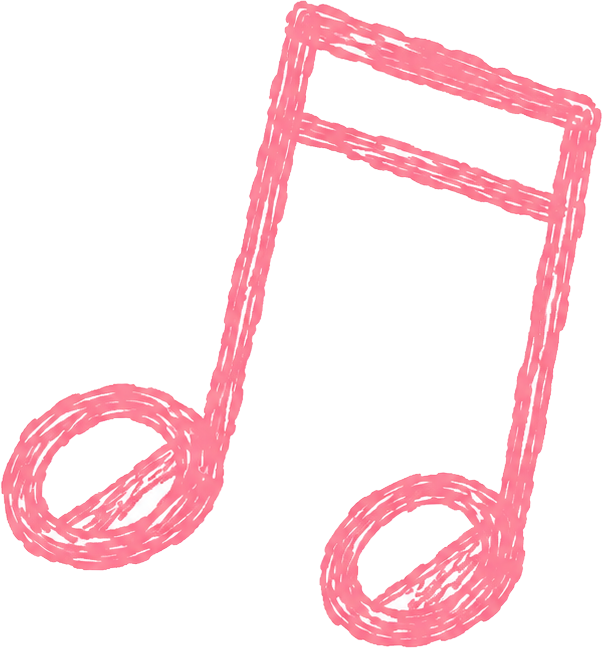 Mid Right Pink Music Note